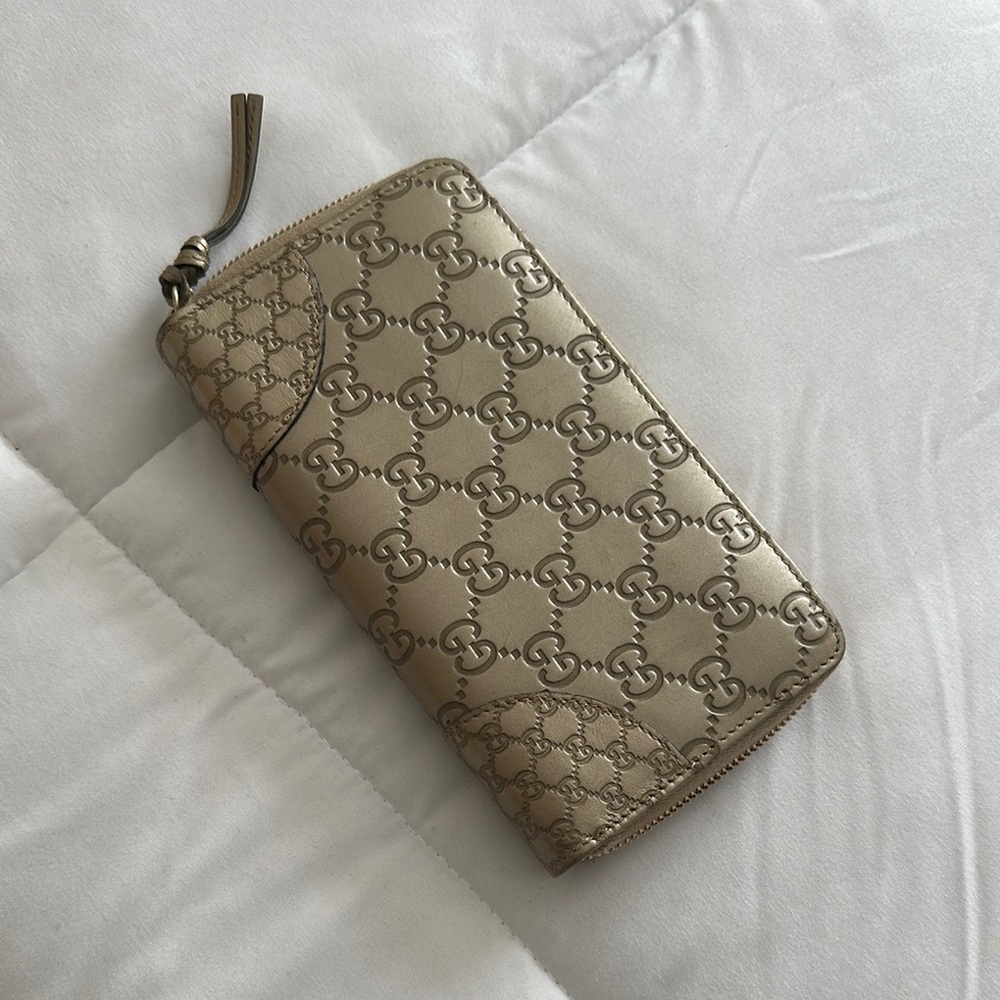 Authentic Guccissima Gucci Gold Embossed Wallet